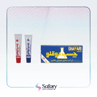 چسب دوقلو رنگی غفاری | 20 گرم